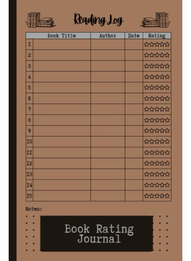 Book Rating Journal: Reading Log and Book Tracker