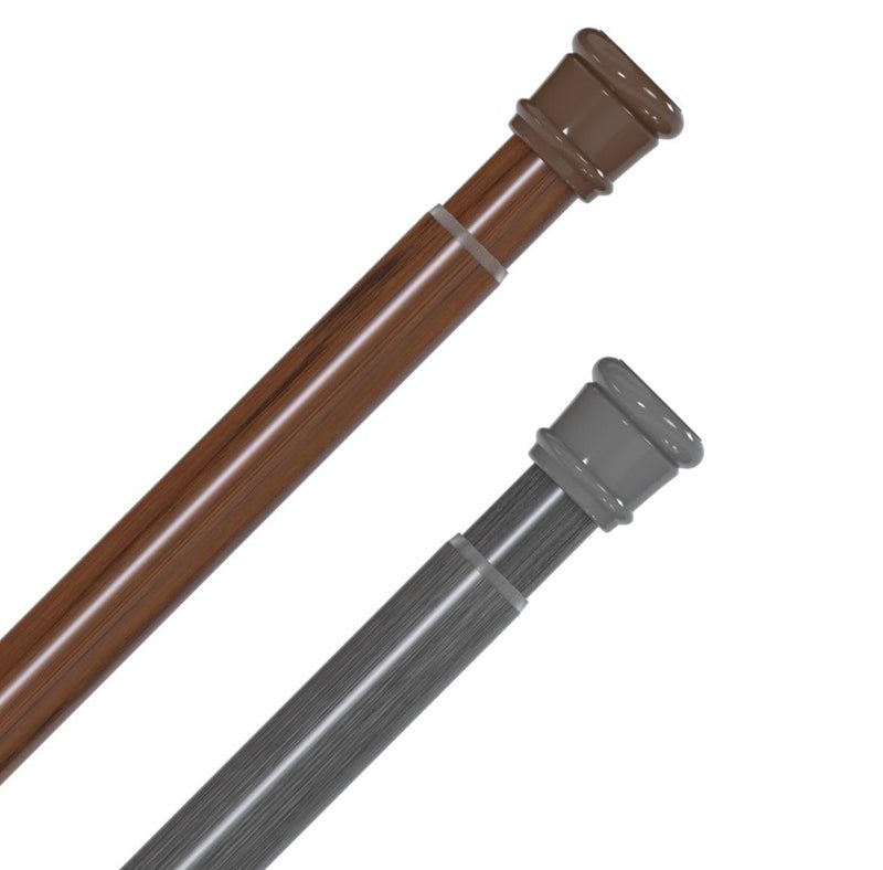 Home-Cloud HomeCloud Expandable Shower Curtain Rod, Extendable Room Divider without Drilling, Adjustable Shower Rod, Sturdy & Rust Resistant Rod (Wood_Grey Pack of 1, Extendable- 140 to 260 Cm) - Image 3