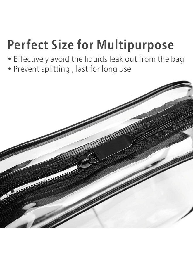 PACKISM TSA Approved Toiletry Bag - Clear Makeup Bag Waterproof Quart Size Bag, Travel Makeup Cosmetic Bag for Women Men, Carry on Airport Airline Compliant Bag, 3 Pack, Black - Image 3