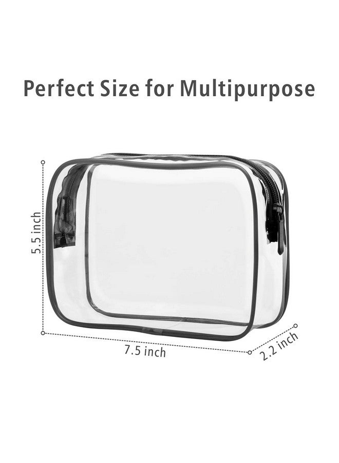 PACKISM TSA Approved Toiletry Bag - Clear Makeup Bag Waterproof Quart Size Bag, Travel Makeup Cosmetic Bag for Women Men, Carry on Airport Airline Compliant Bag, 3 Pack, Black - Image 2