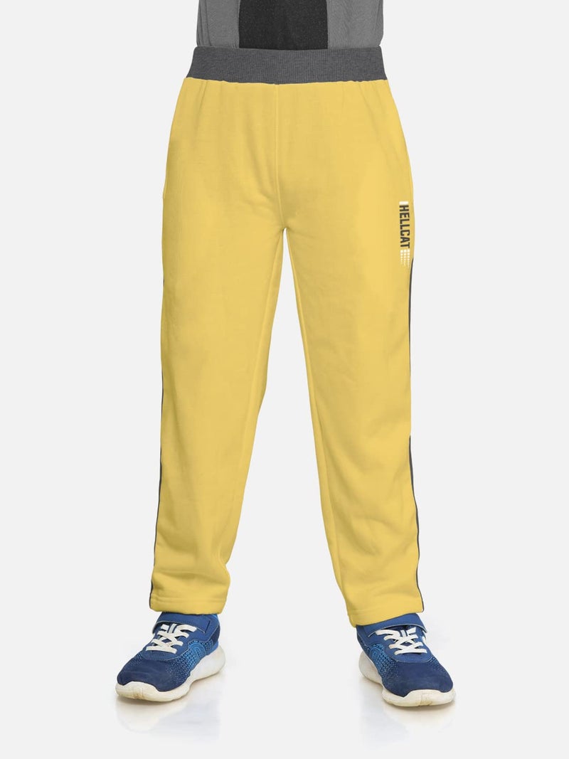 HELLCAT Boys Regular Fit Blended Cotton Stylish Track Pants - Pack of 3-Yellow/Navy_26(5-6Y) - Image 5