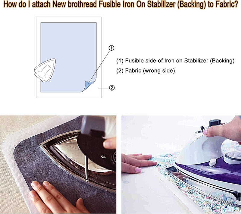 New brothread Fusible Iron on Cut Away Machine Embroidery Stabilizer Backing 12" x 25 Yd roll - Medium Weight 2.5 oz - 3 Options - Tear Away/Cut Away/No Show Mesh - Image 4