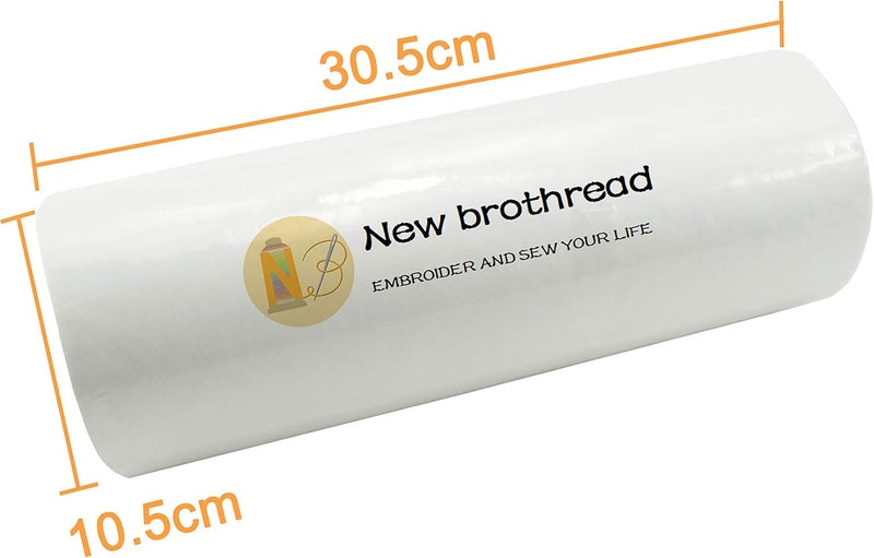 New brothread Fusible Iron on Cut Away Machine Embroidery Stabilizer Backing 12" x 25 Yd roll - Medium Weight 2.5 oz - 3 Options - Tear Away/Cut Away/No Show Mesh - Image 2