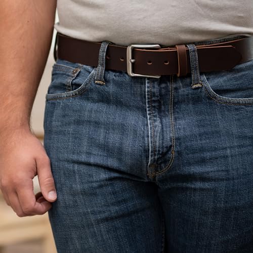 Nickel Smart Roan Mountain Brown Leather Belt - 36" - Image 2