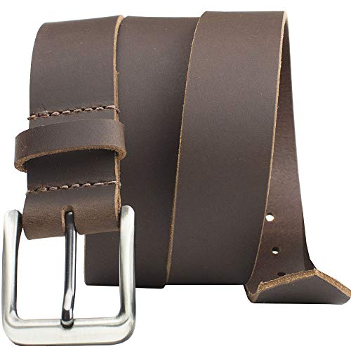 Nickel Smart Roan Mountain Brown Leather Belt - 36" - Image 1