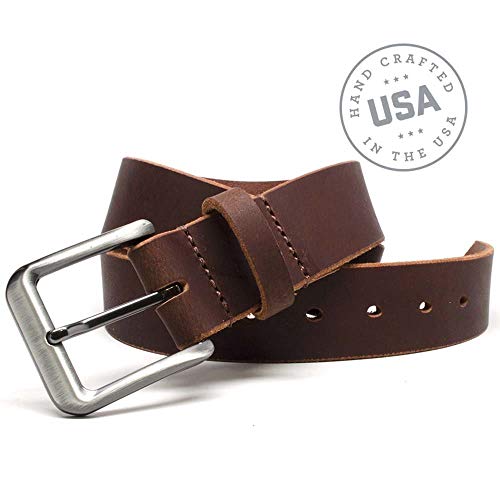 Nickel Smart Roan Mountain Brown Leather Belt - 36" - Image 5