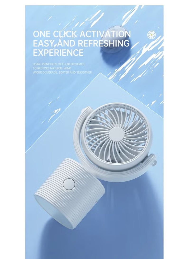 ELTRAZONE S19 Mini Portable Neck Hanging Fan – USB Rechargeable with Adjustable Angle – Quiet Rotatable Electric Fan for Hands-Free Use, Perfect for Students, Outdoor Travel, Camping, Office & Desktop Cooling – Lightweight and Compact Design - Image 4