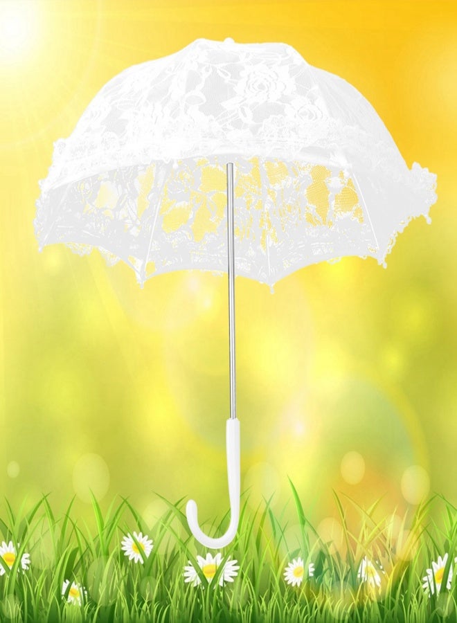 Craft Flowers Lace Embroidery Umbrella Children's Stage Performance Mini Decorative Umbrella Decoration Accessory - Image 2