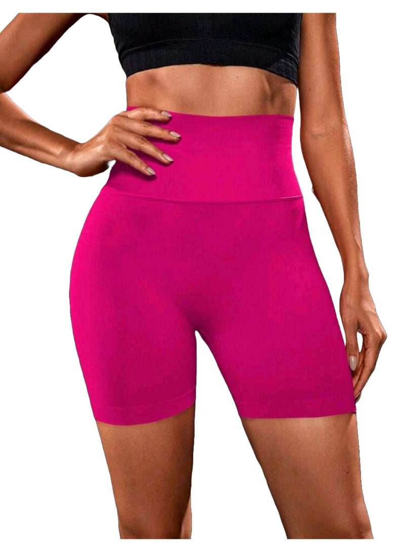 Sweet Cathy Seamless Yoga Shorts High Waist Sportswear Tummy Control Butt Lift Stretchable Tights Waist Compression Scrunch Butt Fitness Gym Stretchable for Women - Image 4