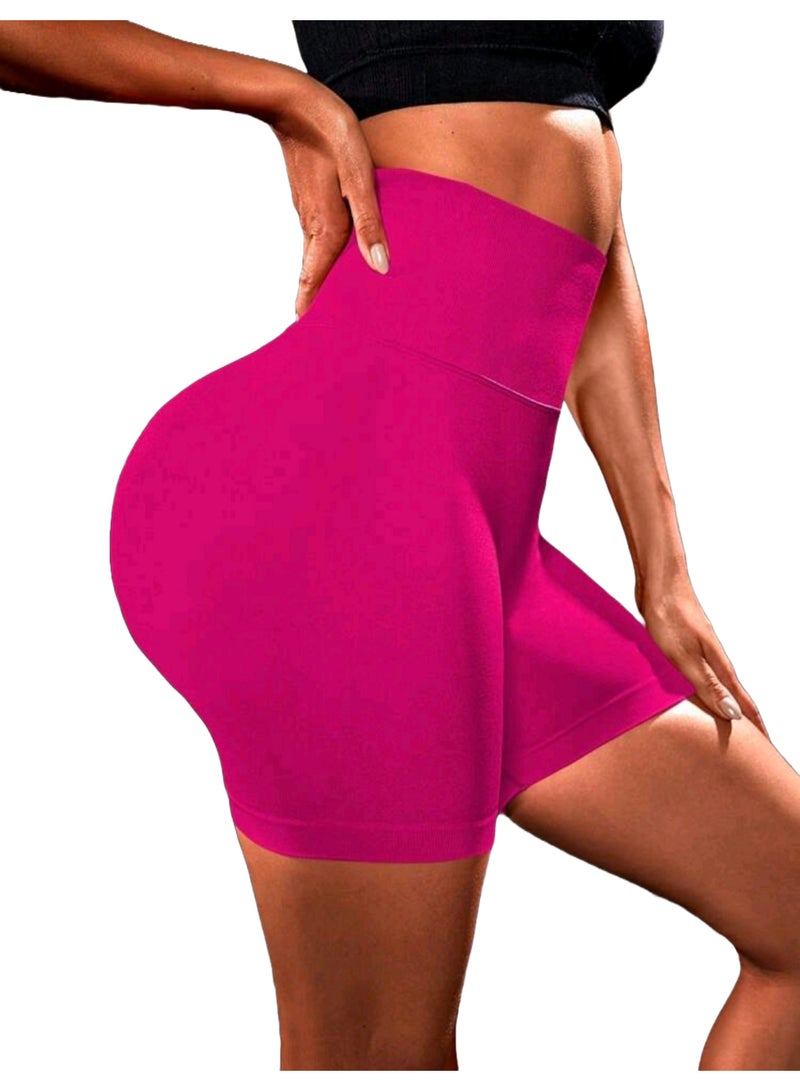 Sweet Cathy Seamless Yoga Shorts High Waist Sportswear Tummy Control Butt Lift Stretchable Tights Waist Compression Scrunch Butt Fitness Gym Stretchable for Women - Image 2
