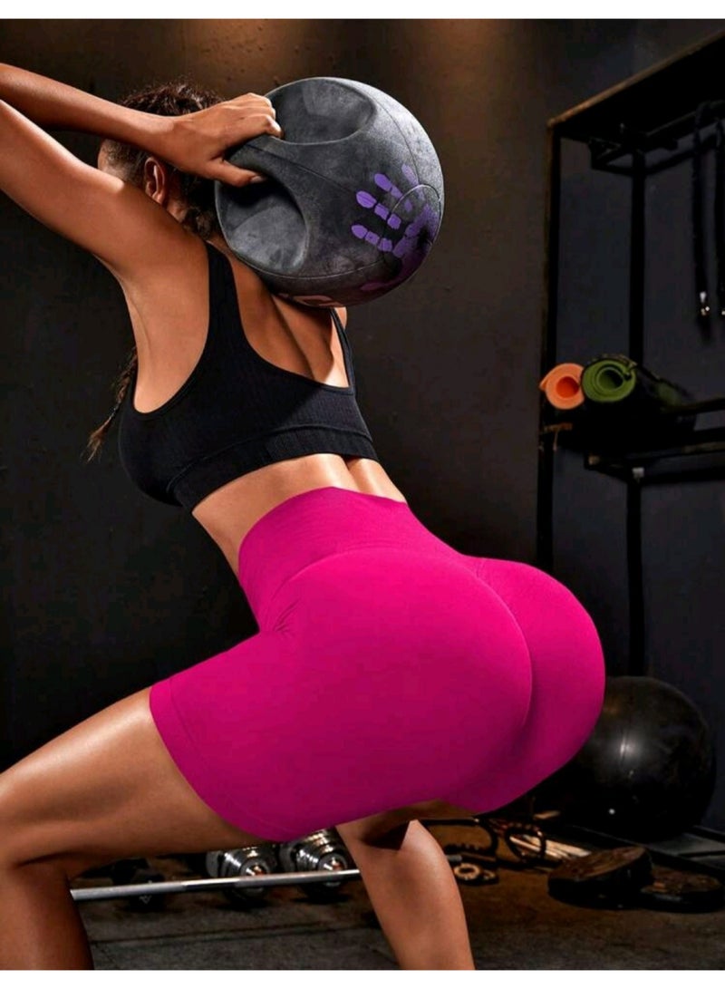 Sweet Cathy Seamless Yoga Shorts High Waist Sportswear Tummy Control Butt Lift Stretchable Tights Waist Compression Scrunch Butt Fitness Gym Stretchable for Women - Image 3