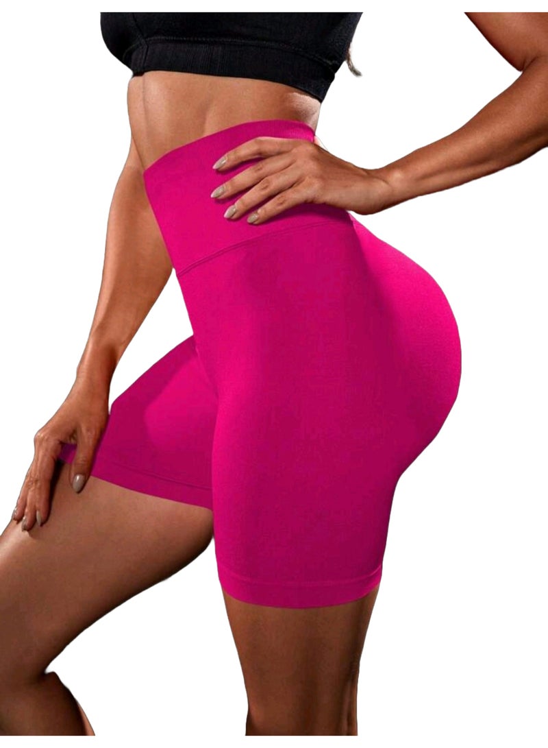 Sweet Cathy Seamless Yoga Shorts High Waist Sportswear Tummy Control Butt Lift Stretchable Tights Waist Compression Scrunch Butt Fitness Gym Stretchable for Women - Image 5