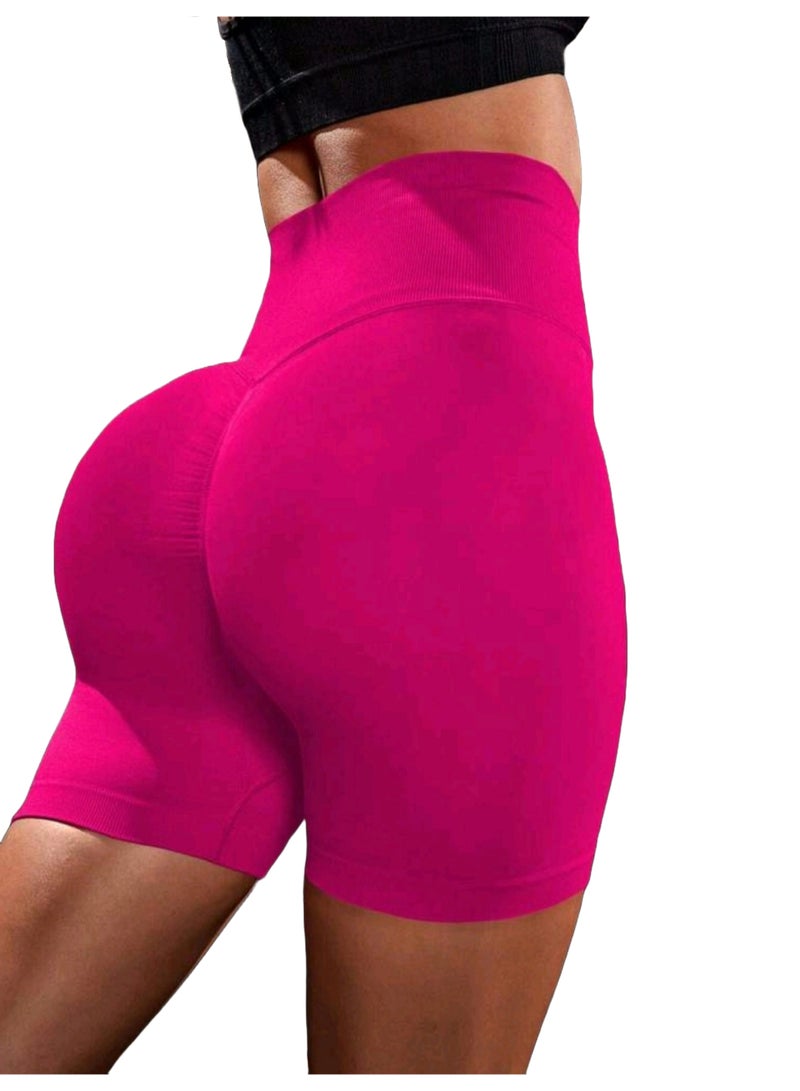 Sweet Cathy Seamless Yoga Shorts High Waist Sportswear Tummy Control Butt Lift Stretchable Tights Waist Compression Scrunch Butt Fitness Gym Stretchable for Women - Image 1