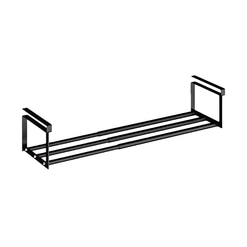 HGZBS Expandable Shoe Rack Organizer - Adjustable Shoe Rack & Under Cabinet Shelf - for Shoe or Clothing Storage and Organization, Under Shelf Storage (Black,1 Pcs) - Image 1