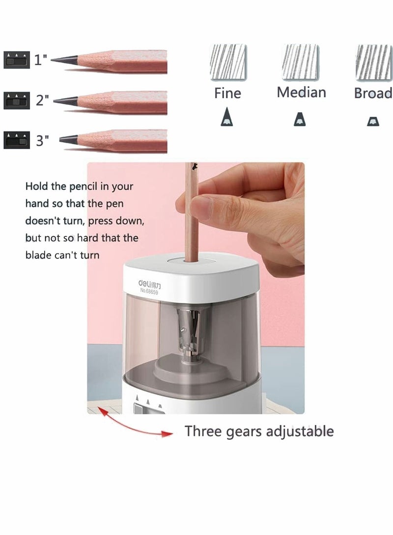 واي آند دي Electric Pencil Sharpener Autostop Feature and Heavy Duty Helical Blade USB Battery Operated 3 Adjustable Sharpening Modes for 6-8mm Diameter Pencils Student Office - Image 4
