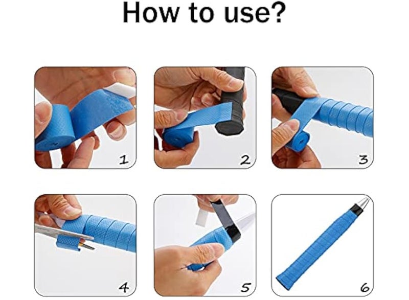 Stretchable, anti-slip, sweat-absorbing tennis and badminton racket grip tape; Hibai adhesive tape for tennis rackets, badminton rackets, and squash handles, 5 pieces - Image 5
