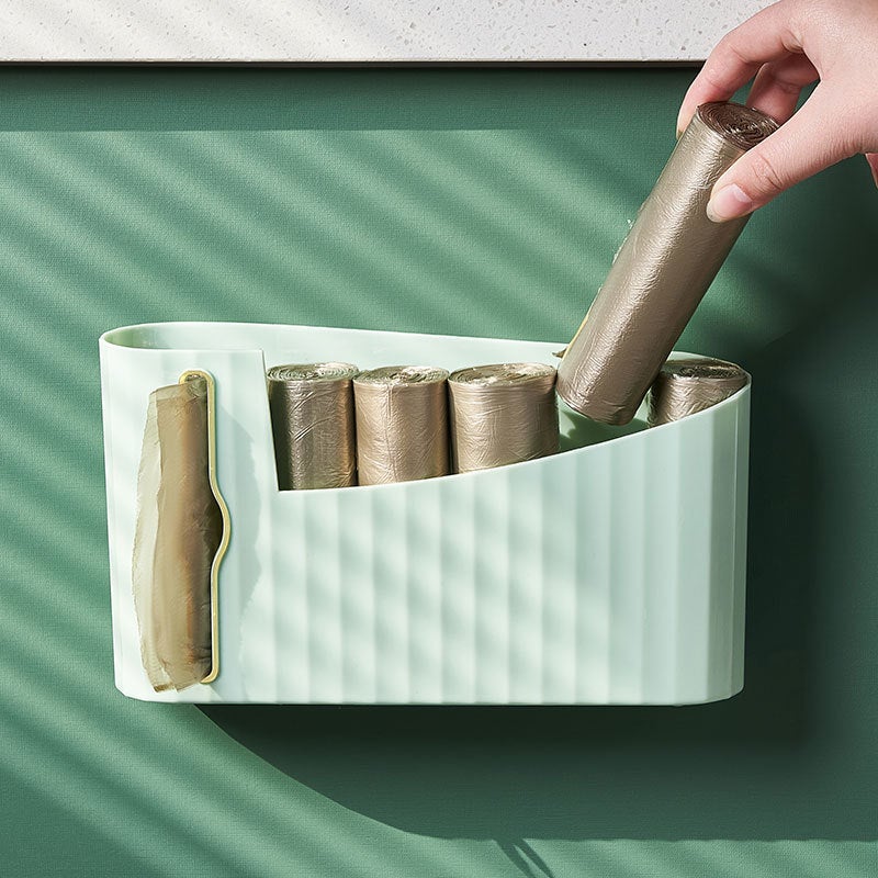 Wall-Mounted Garbage Bag Storage Artifact Kitchen Plastic Bag Storage Box Punch-Free Drawable Garbage Bag Storage Box - Image 4