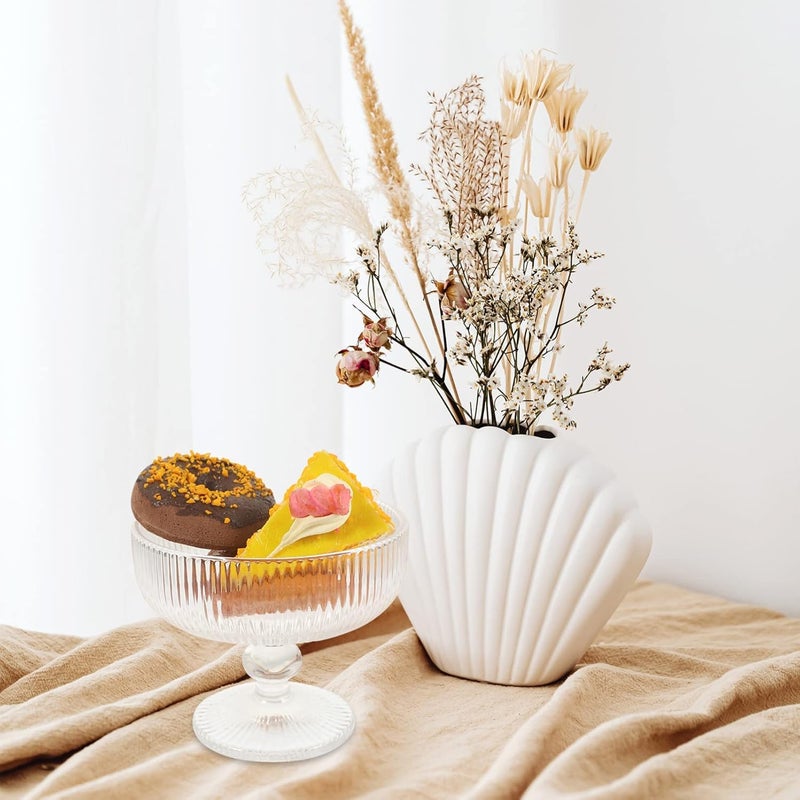 BLISS START Ice Cream Sundae Glass Bowl Set of 6 Clear Stripes Footed Dessert Bowls Glass Dessert Cups Perfect for Sundae Ice Cream Fruit Salad Cocktail Trifle 270ML - Image 5