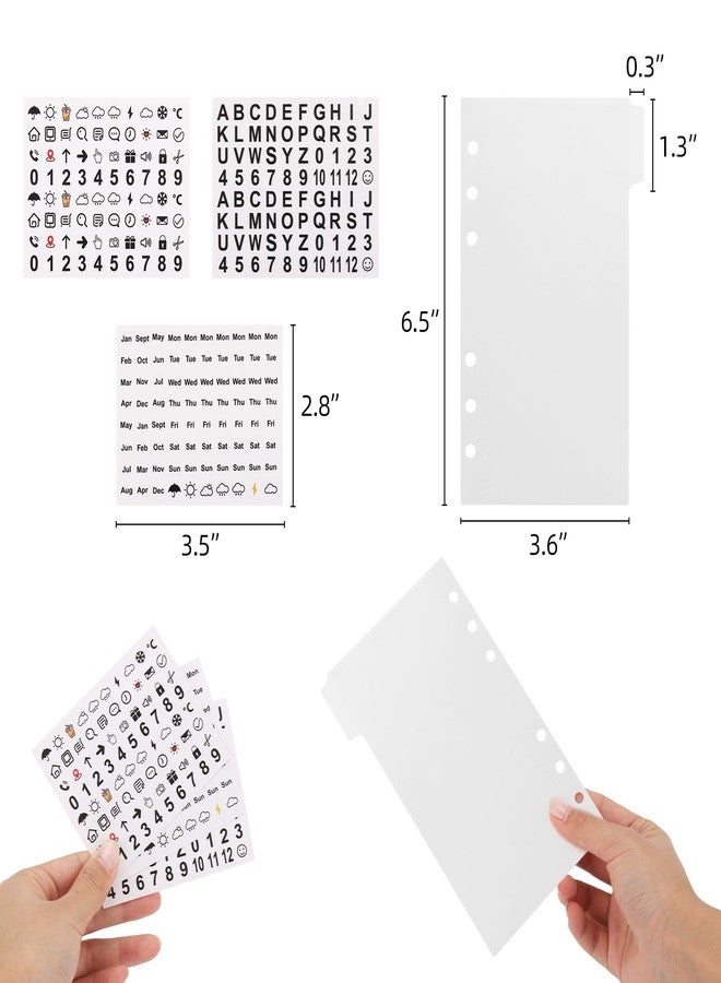 acDesign 15Pcs A6 Binder Pocket Dividers with No Zippers Frosted Zipless Budget Envelopes with 3Pcs Tabs Stickers for Cash System 6 Ring Budgeting Binder(Clear) - Image 2
