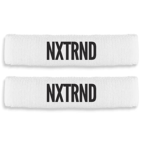 NXT NXTRND Nxtrnd Bicep Bands for Football, Slim Arm Sweat Bands, Sold as a Pair (White) One Size Fits Most - Image 1