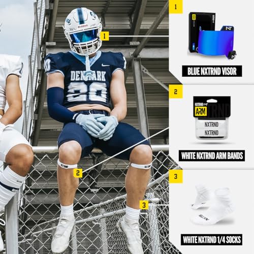 NXT NXTRND Nxtrnd Bicep Bands for Football, Slim Arm Sweat Bands, Sold as a Pair (White) One Size Fits Most - Image 5