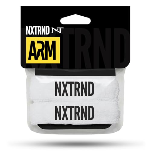 NXT NXTRND Nxtrnd Bicep Bands for Football, Slim Arm Sweat Bands, Sold as a Pair (White) One Size Fits Most - Image 2
