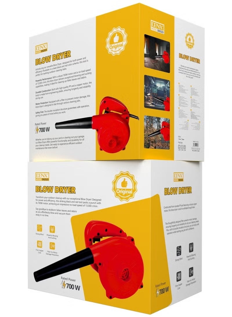 Denx Electric Leaf Blower and Vacuum 700W, 13,000 RPM Single Speed, Dual Function with Collection Bag, Lightweight and Powerful Garden and Home Cleaning Tool - Image 5