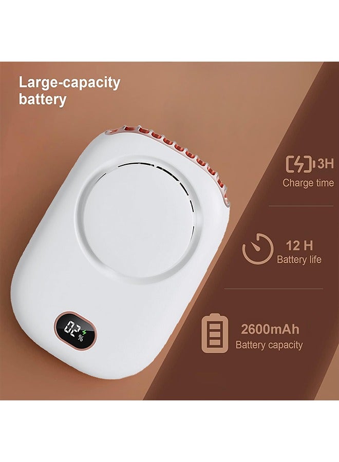 general Portable Neck Fan, Handheld Mini Fan Small Personal Fan, Hand Held Fan USB Rechargeable Eyelash Fan for Kids Girls Boys Woman Man Home Outdoor Travel White - Image 3