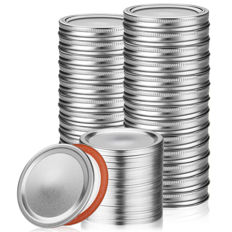 SKERYBD 48Pcs/24 Set  Canning Rings And Lids Regular Mouth  Good Sealing Mason Jar Lids For Regular Mouth Ball  Kerr Jars  Food Grade Material - Image 1