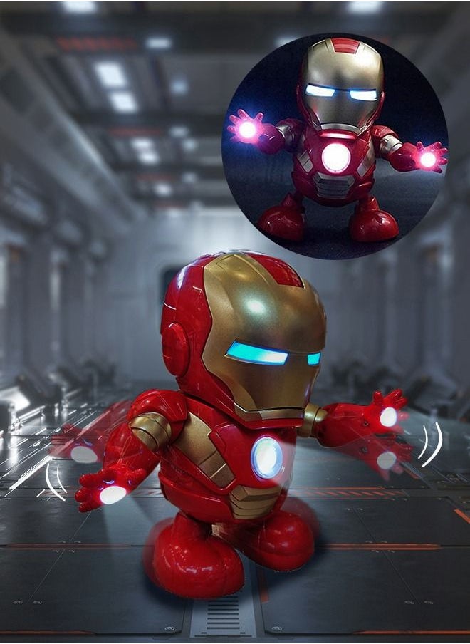 GROIC - Dancing Iron Man Robot Toy Super Hero Iron man Action Figure with Openable Mask, Lights and Music, Interactive Toy for Kids - Image 1