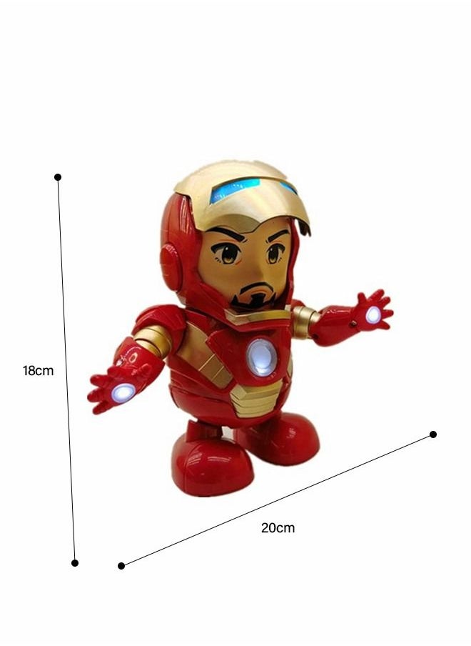 GROIC - Dancing Iron Man Robot Toy Super Hero Iron man Action Figure with Openable Mask, Lights and Music, Interactive Toy for Kids - Image 1