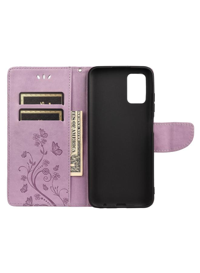 erorex Case For Samsung Galaxy A03s 164mm Butterfly Flower Pattern Horizontal Flip Leather Case with Holder & Card Slots & Wallet - Image 4