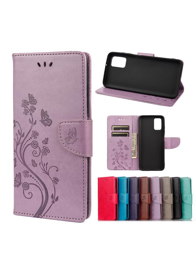 erorex Case For Samsung Galaxy A03s 164mm Butterfly Flower Pattern Horizontal Flip Leather Case with Holder & Card Slots & Wallet - Image 1