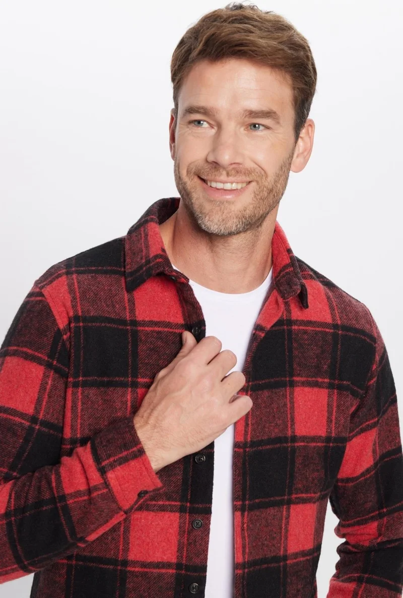 Tudors Men's Slim Fit Slim Fit Lumberjack Plaid Winter Shirt