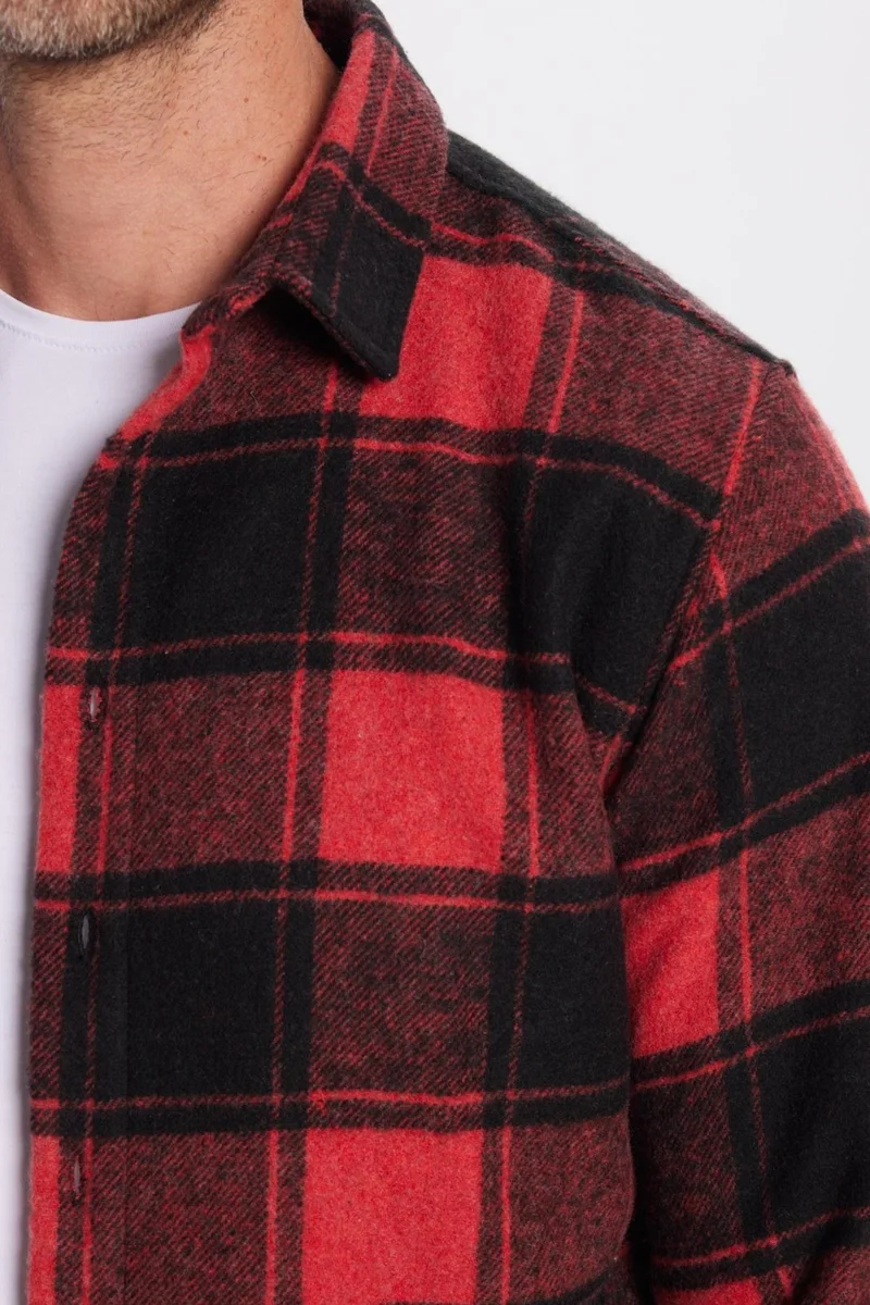 Tudors Men's Slim Fit Slim Fit Lumberjack Plaid Winter Shirt