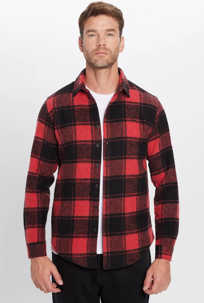 Tudors Men's Slim Fit Slim Fit Lumberjack Plaid Winter Shirt