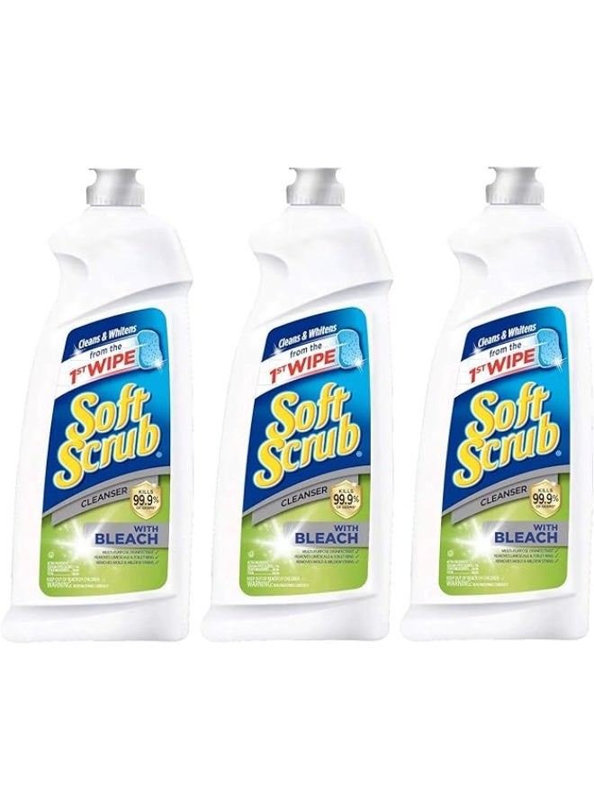 Soft Scrub Cleanser with Bleach, 36 Fluid Ounce (Pack of 3)