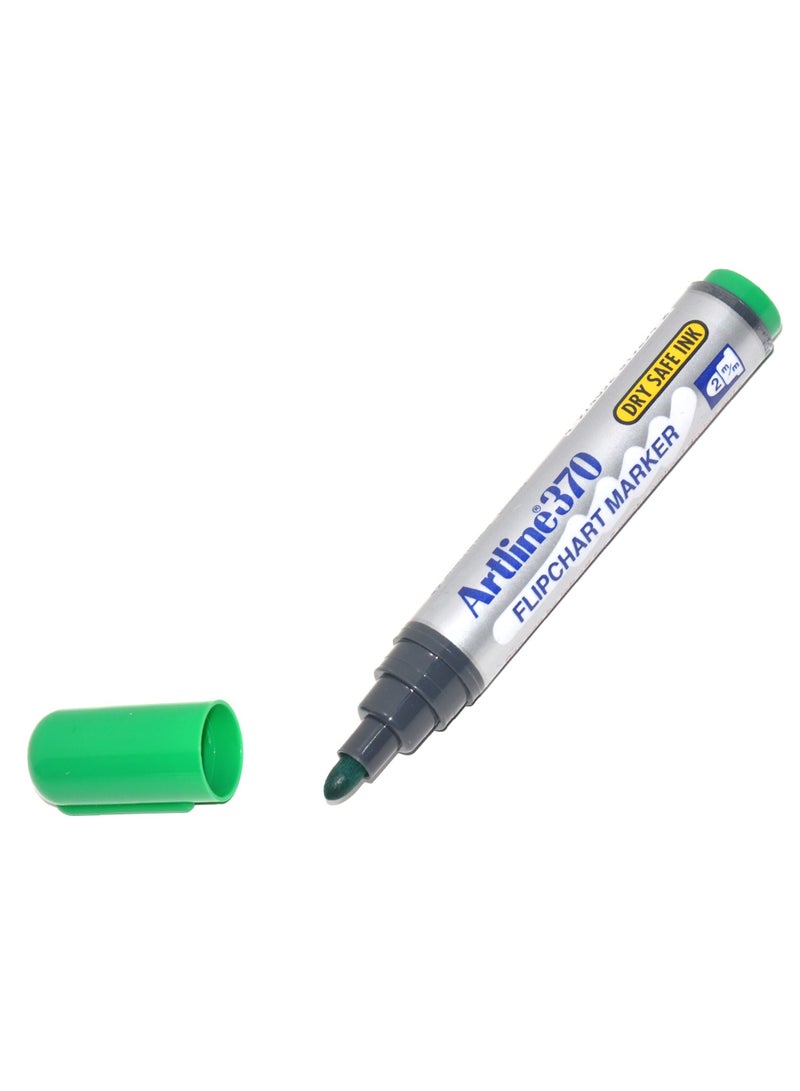 Artline Artline Flip Chart Marker Fine, Pack of 12, 2.0mm, Green - ARMK370GR - Image 1