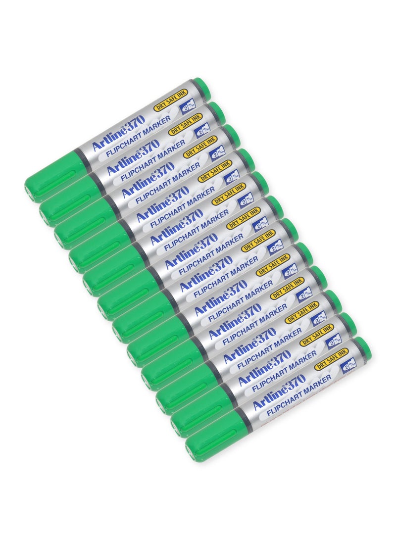 Artline Artline Flip Chart Marker Fine, Pack of 12, 2.0mm, Green - ARMK370GR - Image 2