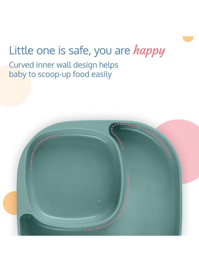 Luvlap طقم أدوات مائدة للأطفال مكون من 4 قطع، طبق ووعاء وكوب وملعقة، ألوان جذابة، غير سامة وخالية من مادة بيسفينول أ (سيليكون أزرق وأخضر) - Image 4