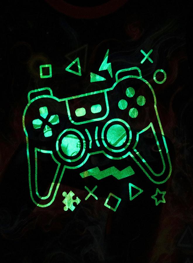 babyqlo Neon Game Print Boys Glow in the Dark Pajama Set - Image 5