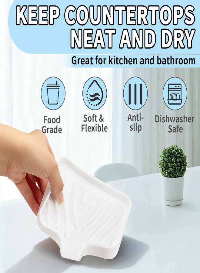MCSDFN 2 Pack Silicone Soap Dish with Drain, Self Draining Bar Soap Holder for Shower, Silicone Dish Soap Tray, Bathroom and Kitchen Sink Organizer, White - Image 3