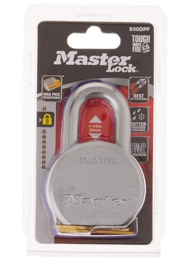 Master Lock Master Lock Padlock, Solid Steel Lock, 2-1/2 in. Wide, 930DPF  - Image 3