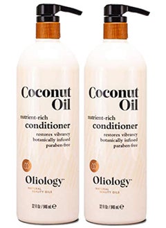 Oliology Liology Coconut Oil Conditioner Natural Coconut Oil Conditioner Helps Restore Damaged Lifeless Hair ; Provides Intense Shine ; Restores Lost Moisture ; Made In Usa & Paraben Free (32 Oz/2 Pack)  - Image 1