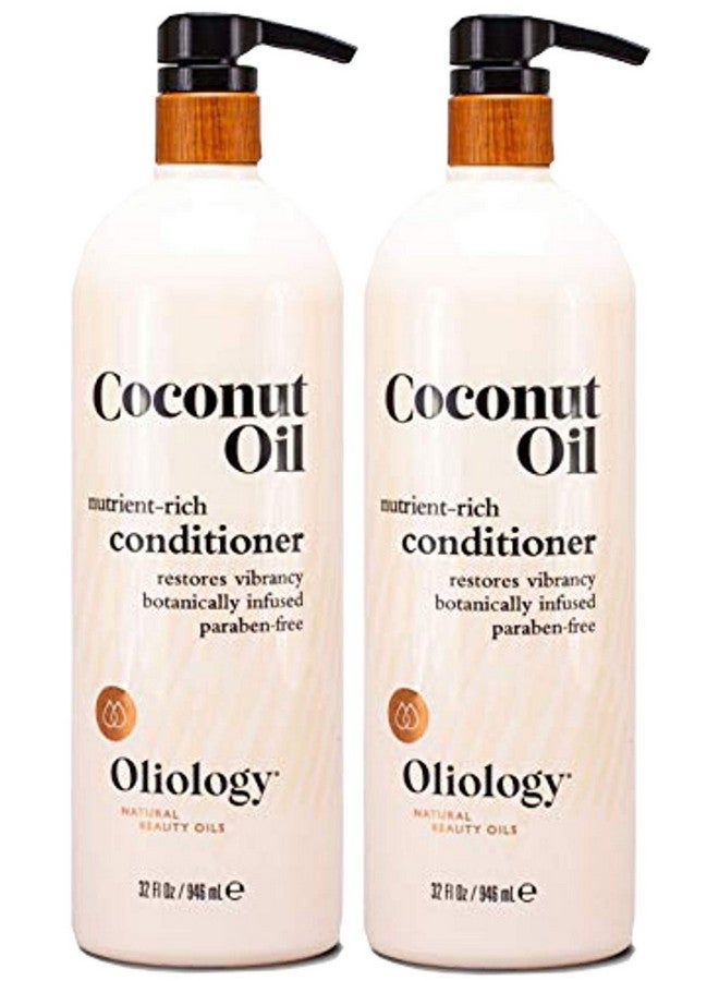 Oliology Liology Coconut Oil Conditioner Natural Coconut Oil Conditioner Helps Restore Damaged Lifeless Hair ; Provides Intense Shine ; Restores Lost Moisture ; Made In Usa & Paraben Free (32 Oz/2 Pack) - Image 1