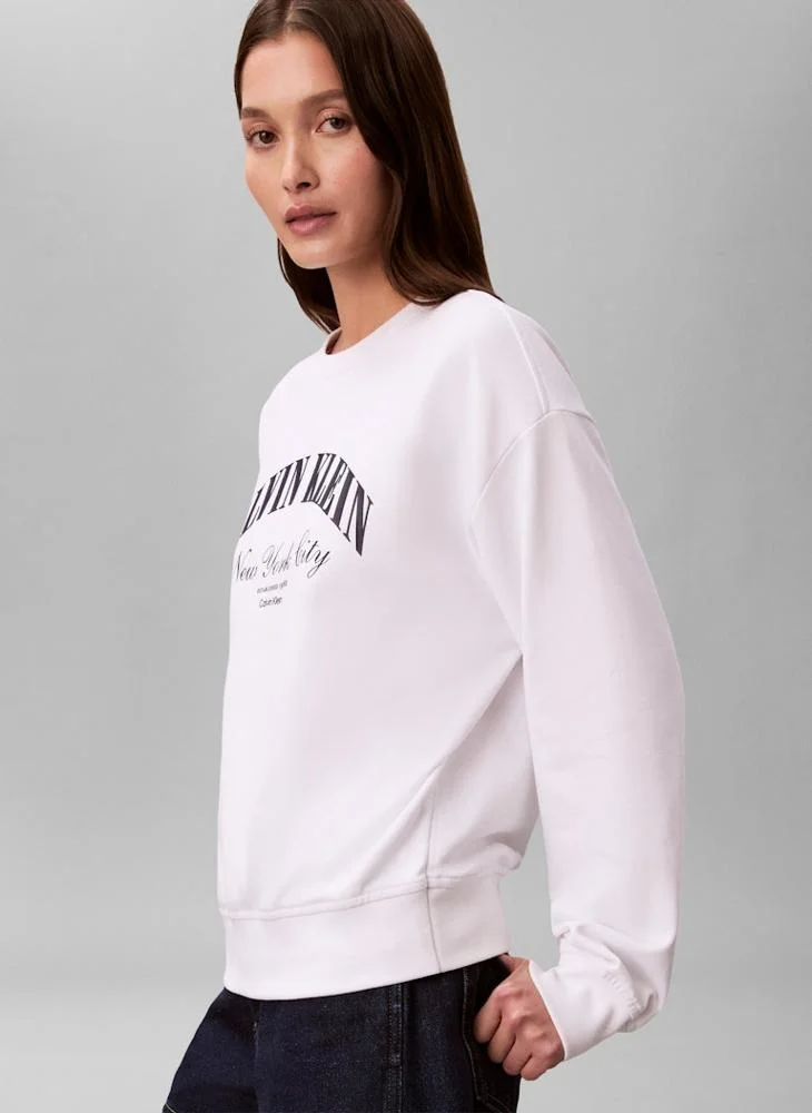 Calvin Klein Jeans  Logo Graphic Crew Neck Sweatshirt for Women | Best Price UAE