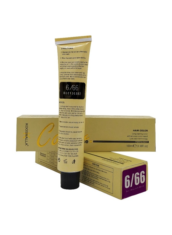 Kooswalla Hair Color - 6/66 Dark Intense Violet  Blonde - 100ml - Image 5