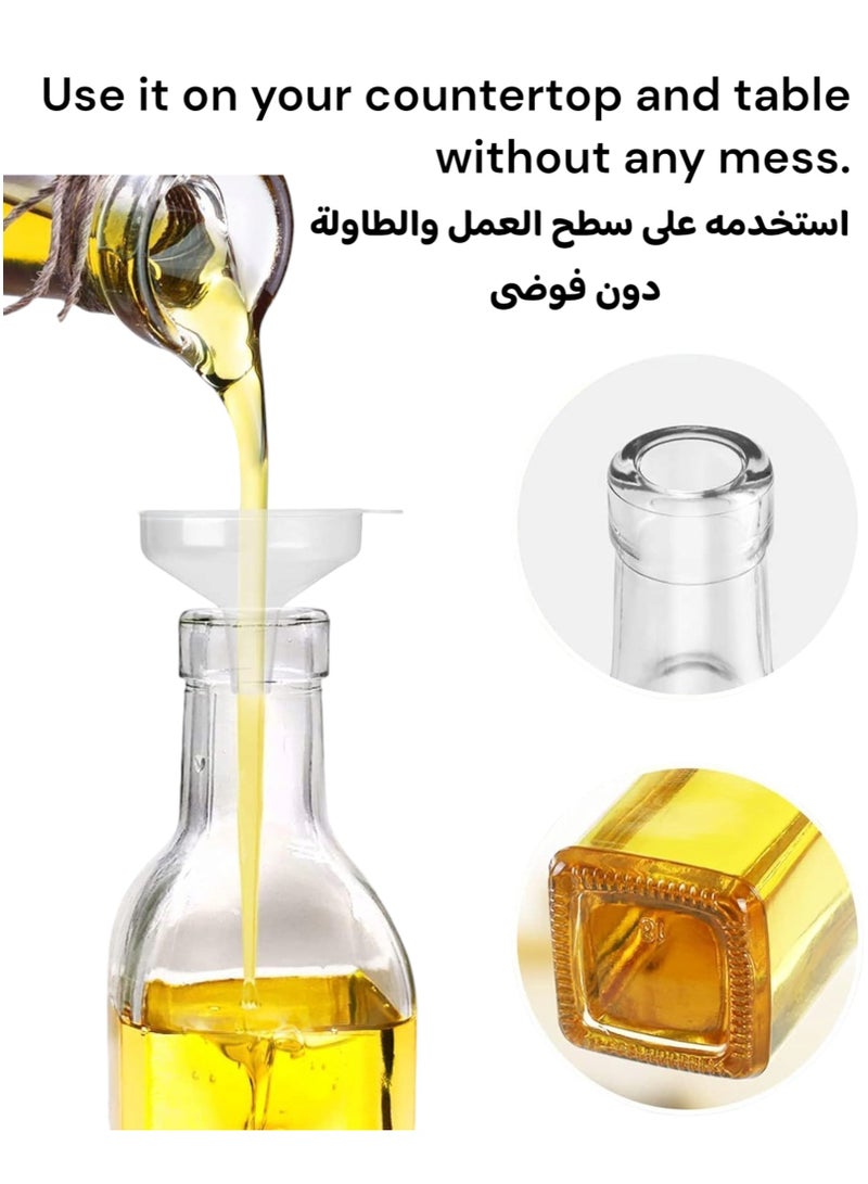 فيندكس Glass Oil Dispenser Bottles 500ml Set of 2 for Kitchen Olive Oil and Vinegar Storage Everyday Use Cooking and Home Use - Image 2