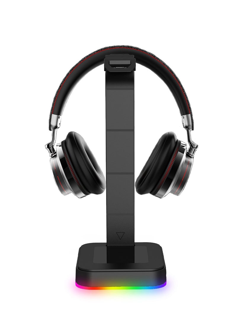 Joshberg RGB Headphone Stand with USB Charger Desktop Gaming Headset Holder Hanger with 2 USB Charger & Multicolor Lighting for Gamers  - Image 1