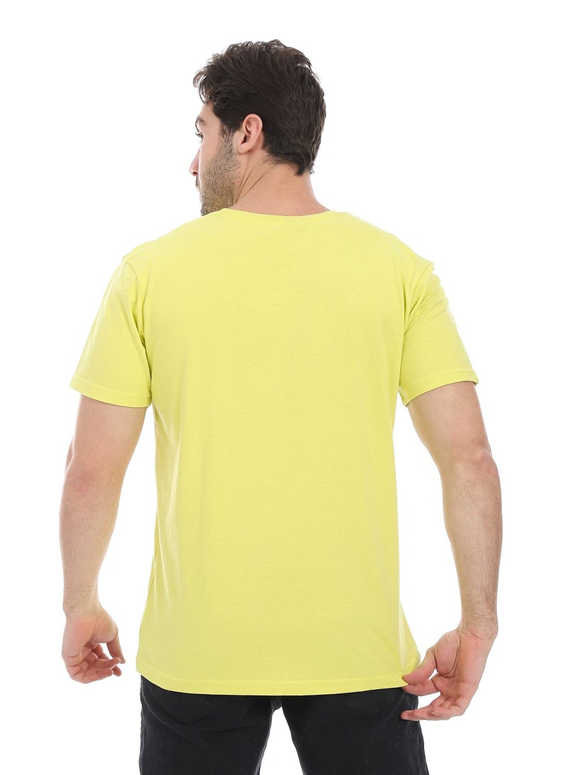 Andora Essential Plain Short Sleeves T-Shirt_ Yellow  - Image 3